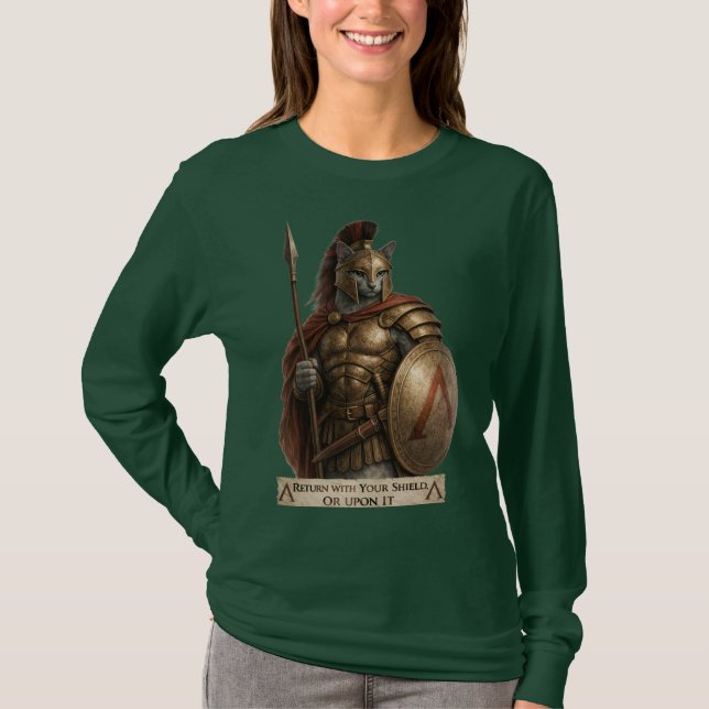 T-shirt Russian Blue Spartan Cat (Devant)