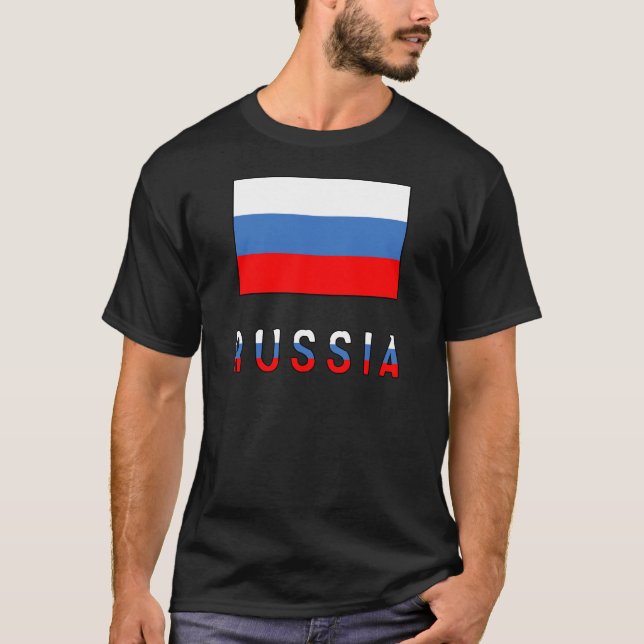 T-shirt Russie et drapeau russe (Devant)