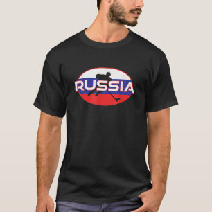 T-shirt Russie Joueur de hockey drapeau national Art Russi