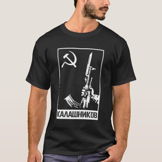T-shirt Russie Kalachnikov Fusil Moscou Ussr (Devant)