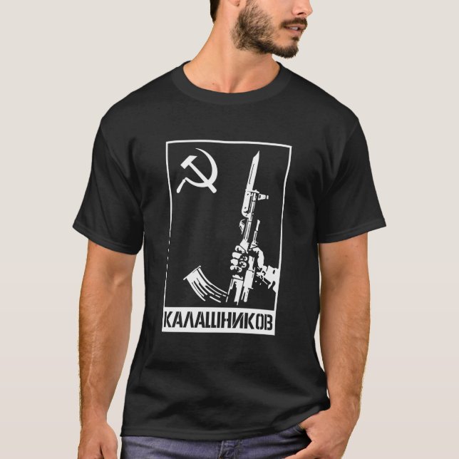 T-shirt Russie Kalachnikov Fusil Moscou Ussr (Devant)