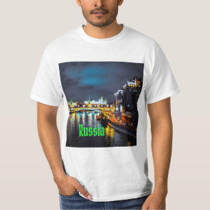 T-shirt Russie ou Fédération de Russie Moscou la nuit