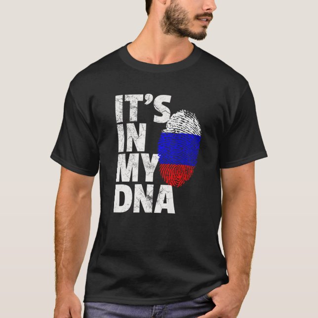 T-shirt Russie russe Drapeau C'est dans mon ADN cadeau de  (Devant)