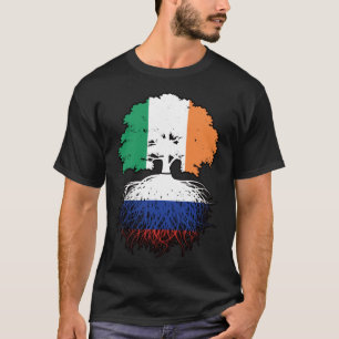T-shirt Russie Russie Irlande drapeau des racines d'arbre