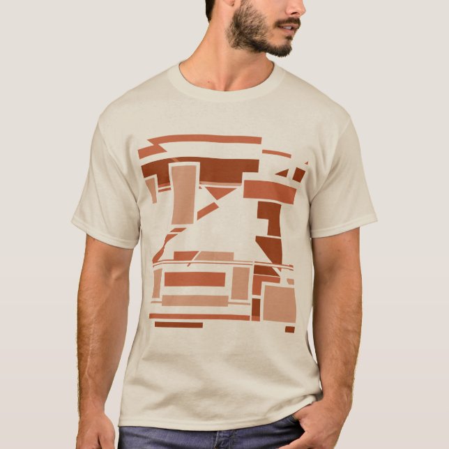 T-shirt Rust Terracotta Beige Southwest Art Design (Devant)