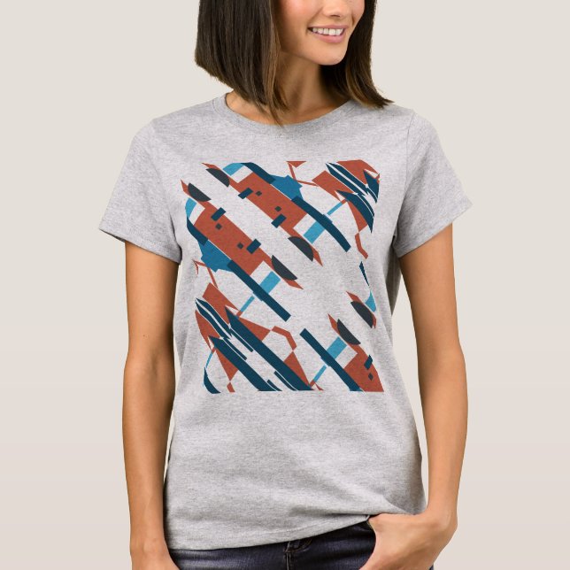 T-shirt Rust Turquoise Turquoise incliné Sud-ouest Look De (Devant)