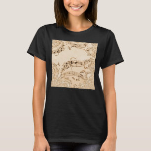 T-shirt Rustic Antique Musical Notes