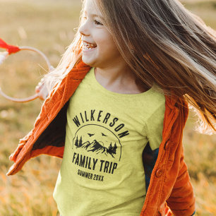 T-shirt Rustic Family Trip Cabine Woods Retro