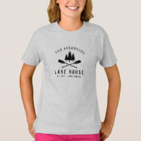 Rustic Lake House Boat Oars Trees Nom de famille