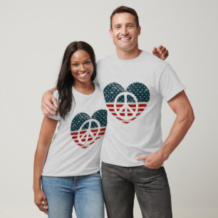 T-shirt Rustic Love & Peace Style américain