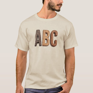 T-shirt Rustic Wood ABC Letters