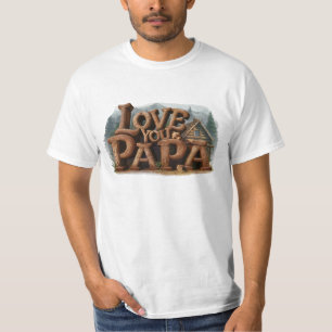 T-shirt *~* Rustique AP86 LOVE PAPA Fête des pères