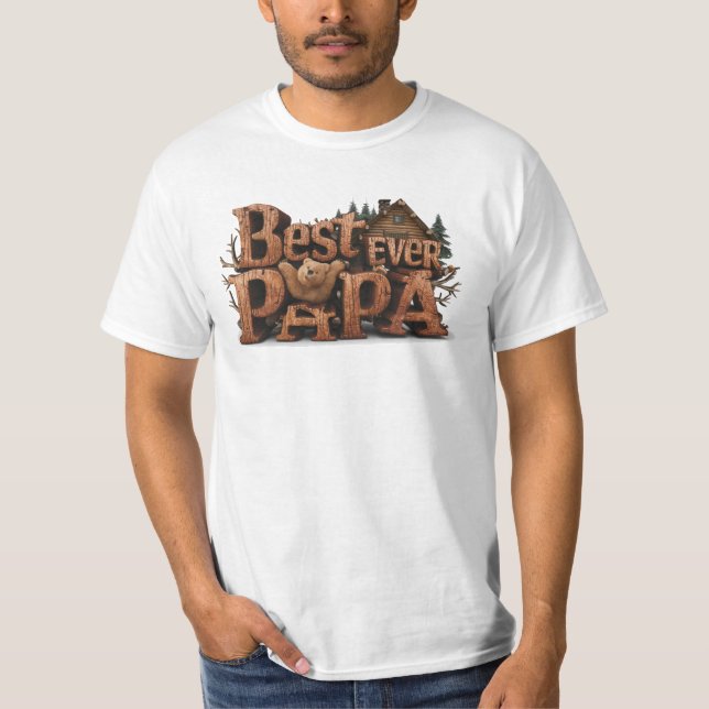 T-shirt *~* Rustique AP86 MEILLEUR Fête des pères PAPA (Devant)