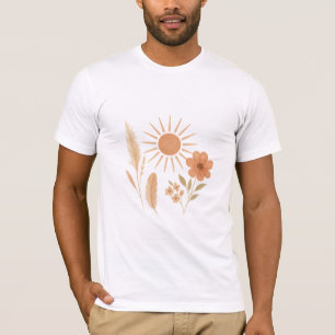 T-shirt Rustique Bohème Soleil & Design Pampas Floral Bo
