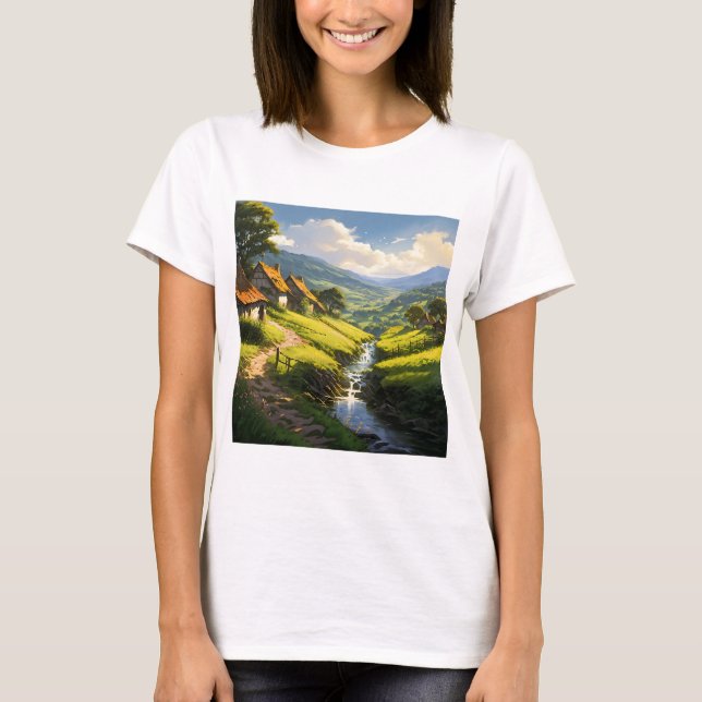 T-shirt Rustique Pierre Maisons Village (Devant)