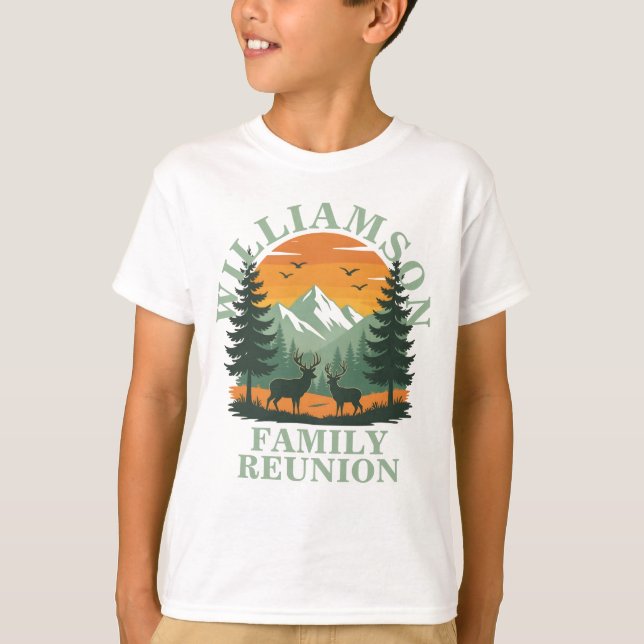 T-shirt Rustique Wilderness Famille Réunion Personnalisabl (Devant)