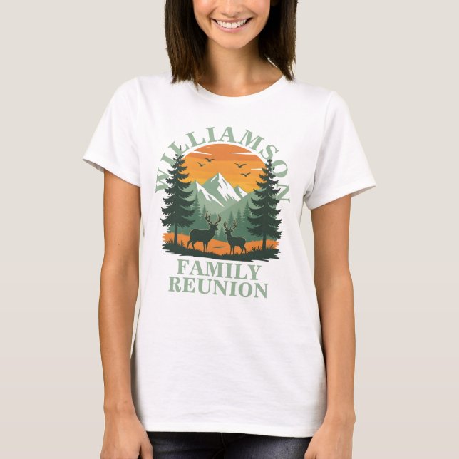 T-shirt Rustique Wilderness Famille Réunion Personnalisabl (Devant)