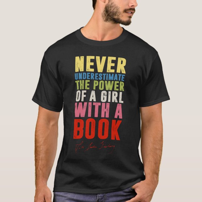 T-shirt Ruth Bader Ginsburg RBG Citation Girl With Book Wo (Devant)