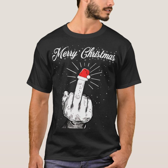 T-shirt Ruy Joyeux Noël Moyen Doigt Xmas Vilain (Devant)