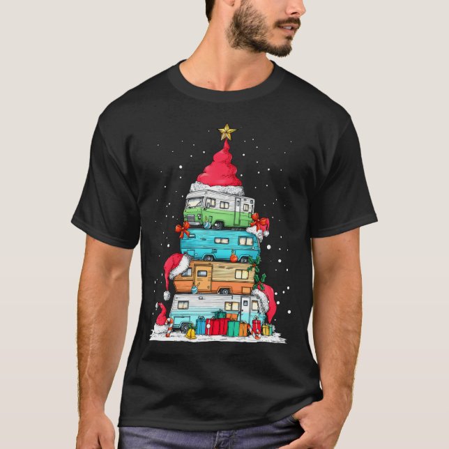T-shirt Rv Camng Camper Travel Vacation Christmas Tree Xma (Devant)