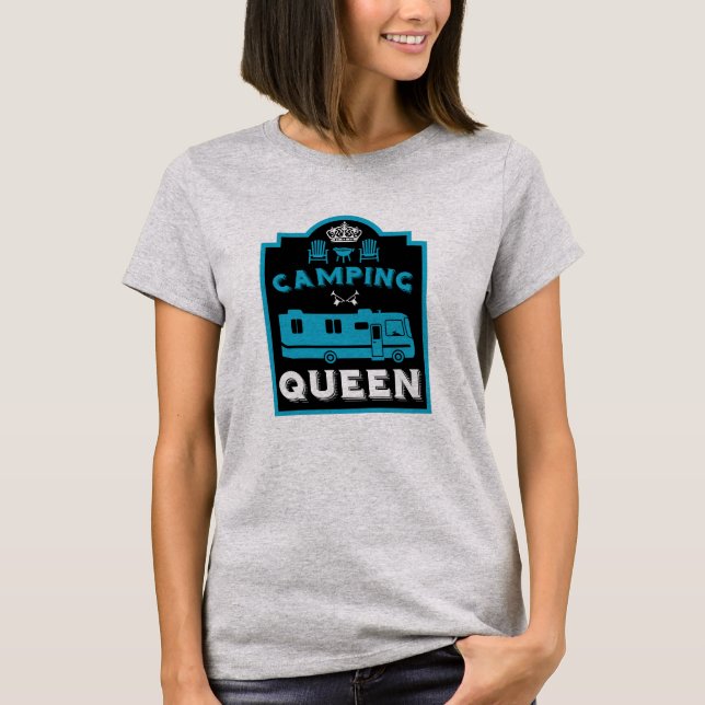 T-shirt RV Camping Queen USA (Devant)