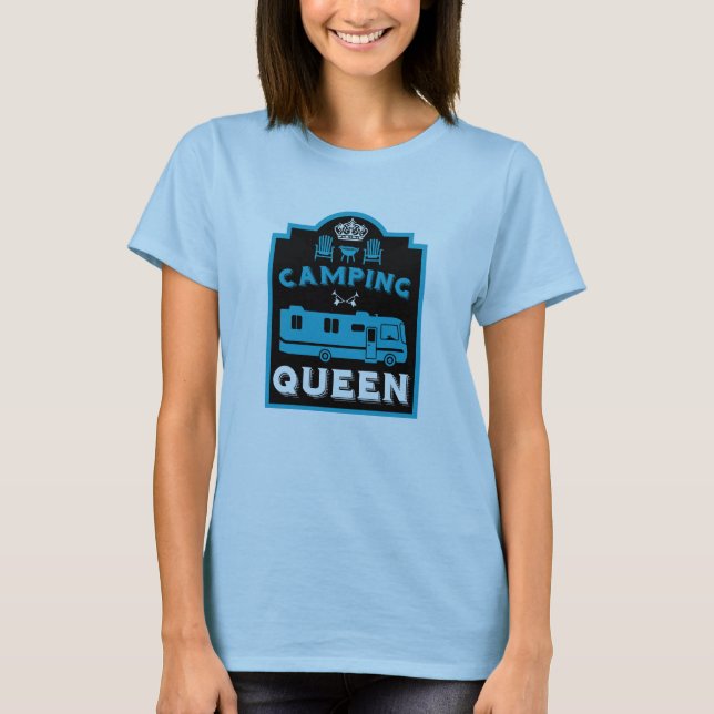 T-shirt RV Camping Queen USA (Devant)