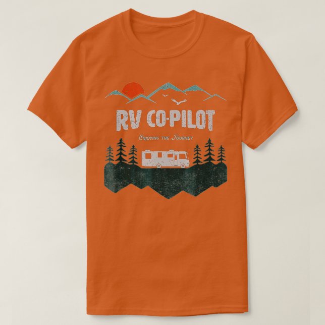 T-shirt RV Co-pilote Camping Motorhome voyage vacances cad (Design devant)