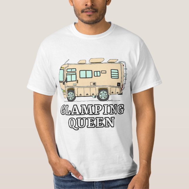 T-shirt RV Motorhome GLAMPING QUEEN  (Devant)