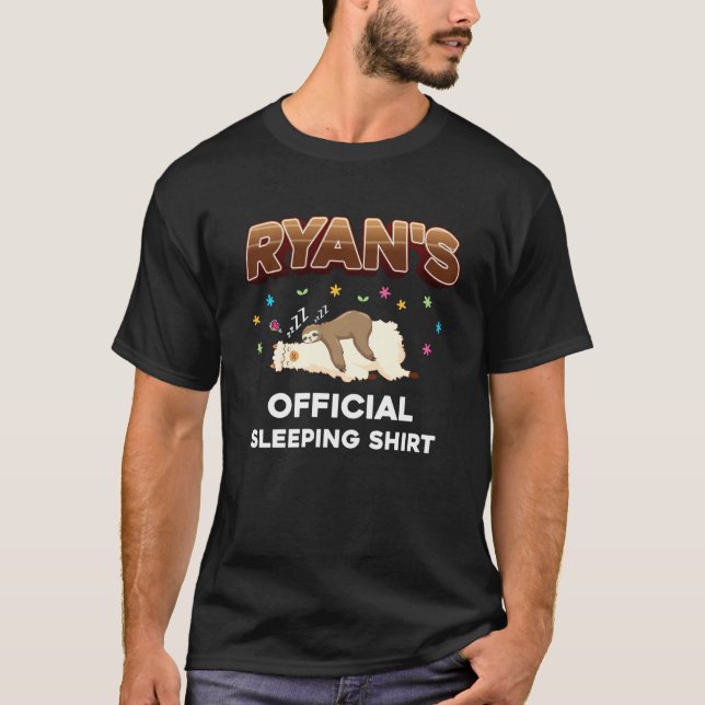 T-shirt Ryan Nom Sommeil dormant Pyjama personnalisé (Devant)