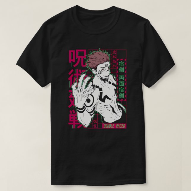T-shirt Ryomen Sukuna Double Faced Anime Art (Design devant)