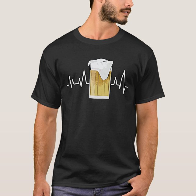 T-shirt Rythme cardiaque - Bière (Devant)