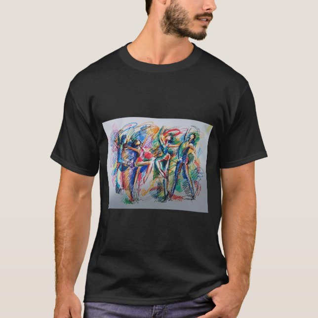 T-Shirt Rythme de Mouvement Danseurs Abstraits (Devant)