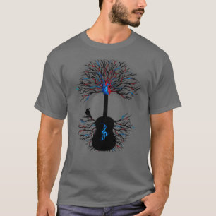 T-shirt Rythmes du coeur guitare surréaliste art