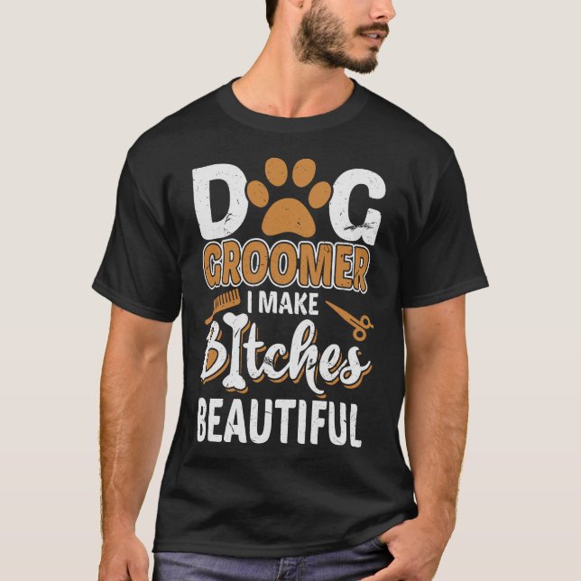T-shirt S2 Chien Grooming Chien Groomer (21) (Devant)