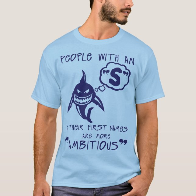 T-shirt s ambitious letter first names citation (Devant)