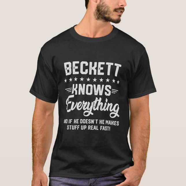 T-shirt S Beckett Sait Tout Nom Plaisanteries Personnalisé (Devant)