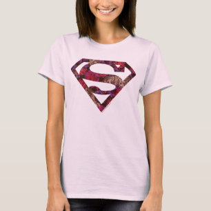 T-shirt S-Bouclier floral rose