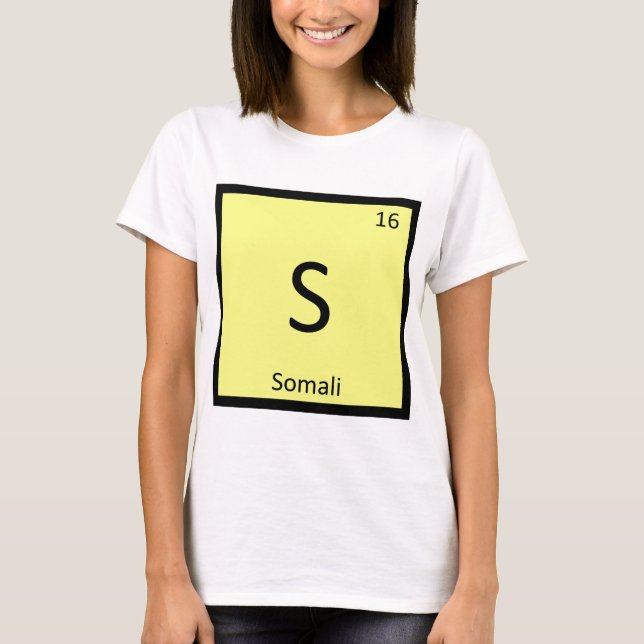 T-shirt S - Chat Somali Chimie Tableau Périodique Élément (Devant)