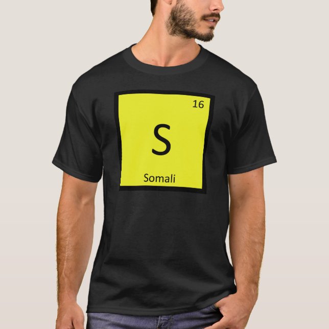 T-shirt S - Chat Somali Chimie Tableau Périodique Élément (Devant)