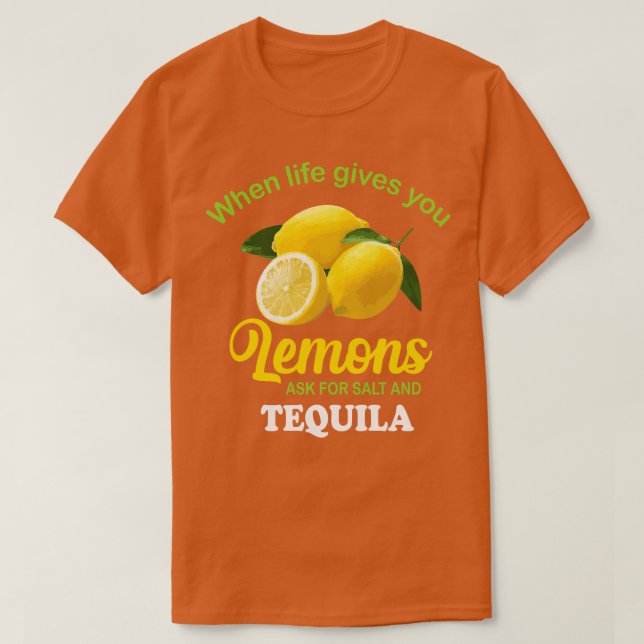 T-shirt S Demander Du Sel Tequila Du Citron Drôle (Design devant)