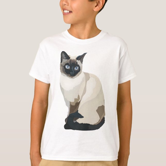 T-shirt S est pour le chat siamois (Devant)