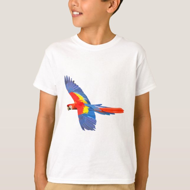 T-shirt S est pour Scarlet Macaw (Devant)