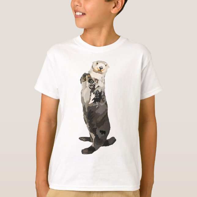 T-shirt S est pour Sea Otter (Devant)