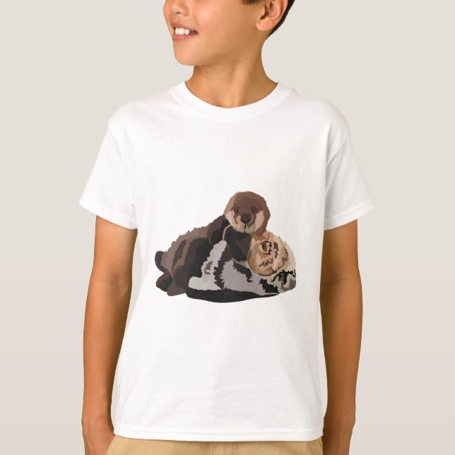 T-shirt S est pour Sea Otter (Devant)