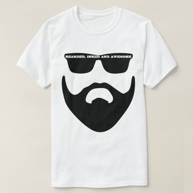 T-shirt S M L impressionnant encré barbu de XL (Design devant)