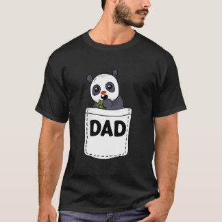 T-shirt S Papa Panda Pochette Fête des Pères Animal Papa G