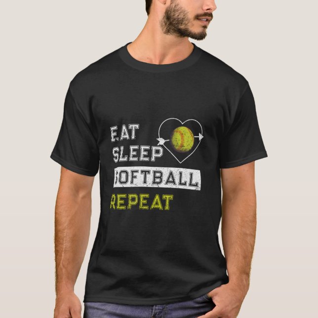 T-shirt S Softball N Joueurs de Softball (Devant)