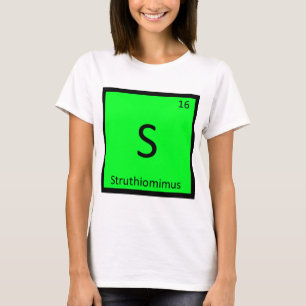 T-shirt S - Symbole du dinosaure Struthiomimus dans le tab