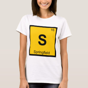 T-shirt S - Tableau périodique de chimie de la ville de Sp