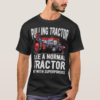 T-shirt 'S Tracteur Noir Superpuissance Amusant
